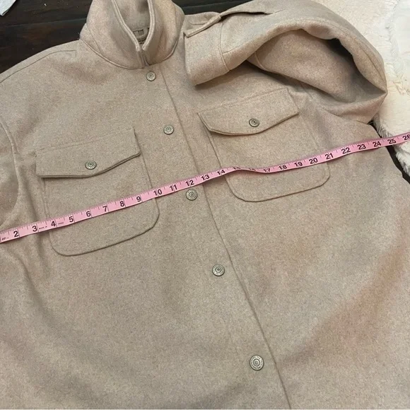 New! Free People Lola shirt jacket shacket cream tan nbnn - Picture 9 of 9